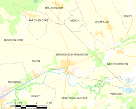 Mapa obce Brienon-sur-Armançon