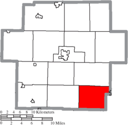 Location of Loudon Township in Carroll County