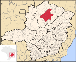 Ligging van de Braziliaanse microregio Montes Claros in Minas Gerais