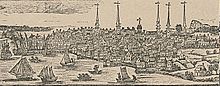 New Haven as it appeared in a 1786 engraving New Haven 1786.jpeg