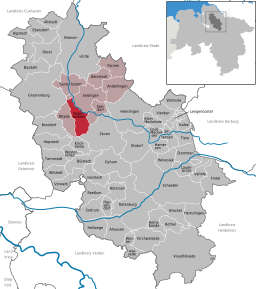 Läget för kommunen Ostereistedt i Landkreis Rotenburg