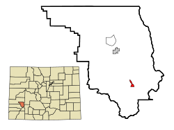 Logo von Ouray im Ouray County (rechts) und in Colorado (links)