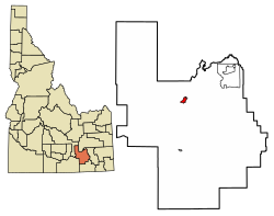 Location of American Falls in Power County, Idaho.