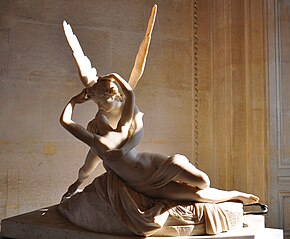 Psyche Revived by Cupid's Kiss; by Antonio Canova; 1787; marble; 155 cm x 168 cm; Louvre Psyche revived by cupid's kiss, Paris 2 October 2011 002.jpg