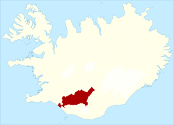 外朗加辛在冰岛的位置