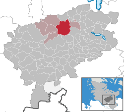 Elhelyezkedése Schleswig-Holstein térképén