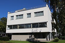 Sunlit exterior of building