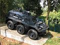 Police Tactical Unit specialised first generation of armoured personnel carrier, Saracen. Now parked at the Police Tactical Unit Base's gates for exhibition.