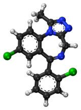 Triazolam ball-and-stick model.png