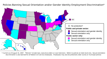 Color-coded map displaying civil rights protec...