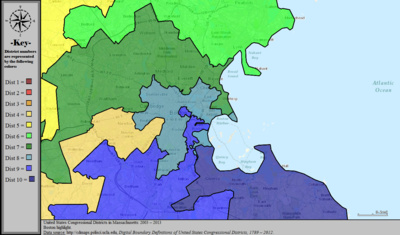 Округа Конгресса США в Массачусетсе (изюминка метро), 2003–2013 гг.