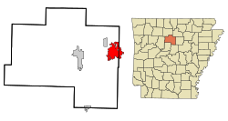 Location in Van Buren County and the state of آرکنساس