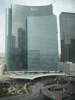 Vdara as seen from the Aria
