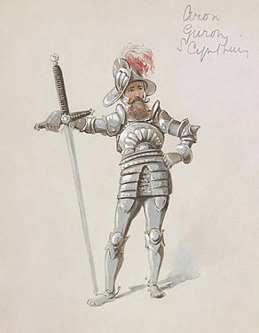 Costume design for Arac, Gunon, and Scynthius in Princess Ida (1884) by William Charles John Pitcher, restored by Adam Cuerden
