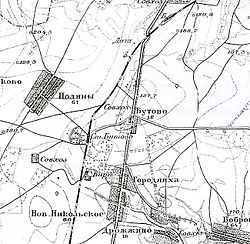 Бутово и Поляны на карте 1930 года