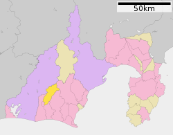 Location of Mori in Shizuoka Prefecture