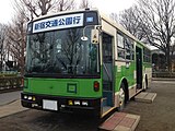 新宿交通公園に展示されている都営バスの前面