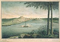 A View of Halifax in Nova Scotia, earliest dated painting (1757)