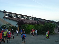 Le gymnase de Doussard avant le départ de la Marathon Race 2015