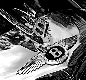 Bentley's winged "B" badge and bonne...
