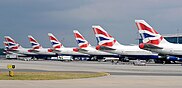 British Airways tails lined up at LHR Terminal 5B Iwelumo.jpg