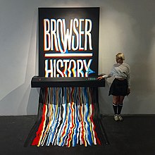 Germany, Artwork titled 'Browser History' from Rylsee's exhibition 'Other Inbox' at Urban Spree in Berlin, 2017