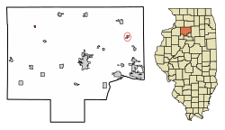 Location of New Bedford in Bureau County, Illinois.