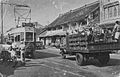 An electric tram in the Kramat – Tanah Abang tram route.