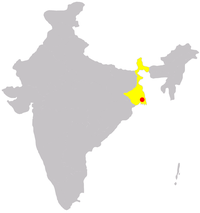 Lega mesta v Zahodni Bengaliji (rumeno) in Indiji