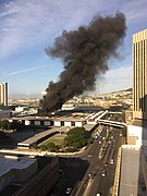 Fire at Cape Town railway station