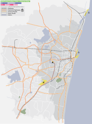 Location map India Chennai