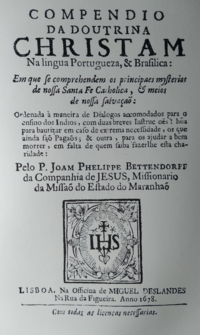 Frontispiece of the 1687 edition; according to Serafim Leite, the exact year of printing is this one, and not 1678, as recorded on the cover.