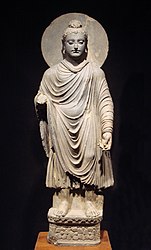 Standing Buddha with a halo, 1st–2nd century AD (or earlier), Greco-Buddhist art of Gandhara. B old #2