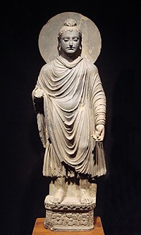 Een van die oudste bekende voorstellings van die Boeddha (1ste tot 2de eeu, Tokio Nasionale Museum).