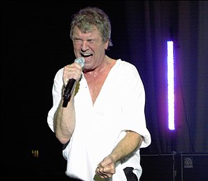 Rock singer Ian Gillan performing live with De...