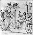 Grimaldi, copia della Caduta di Simon Mago già nel portico dell'antica basilica di San Pietro (Biblioteca apostolica Vaticana, codice Barberiniano Latino 2733)