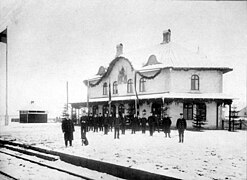 Harlösa station, troligen vid invigningen 1906