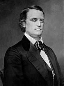 Black and white portrait of John C. Breckinridge, middle-aged, dark hair