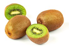 Fruto de Actinidia deliciosa, conhecido por kiwi.