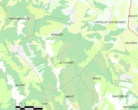 Mapa obce Le Fugeret