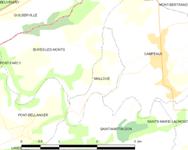 Mapa obce Malloué