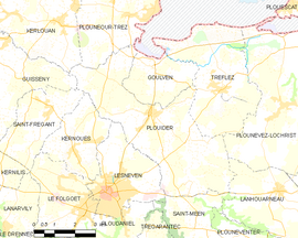 Mapa obce Plouider