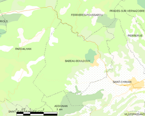Poziția localității Babeau-Bouldoux