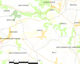 Mapa obce Sarcey