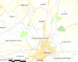 Mapa obce Châtillon-sur-Thouet
