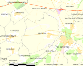 Mapa obce Éplessier
