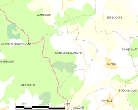 Mapa obce Mont-lès-Lamarche