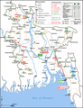 Location of Bengali and Pakistani military units during Operation Searchlight