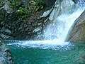 Marmitta profonda sotto al primo salto della cascata del rio Gandolfi