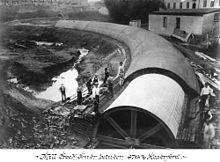 Construction of the Mill Creek Sewer in West Philadelphia, ca. 1883 Mill Creek West Philadelphia 1883.jpg